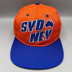 Vintage Sydney Hat Men Red Blue Embroidered Eclipse Snap Back Cap New